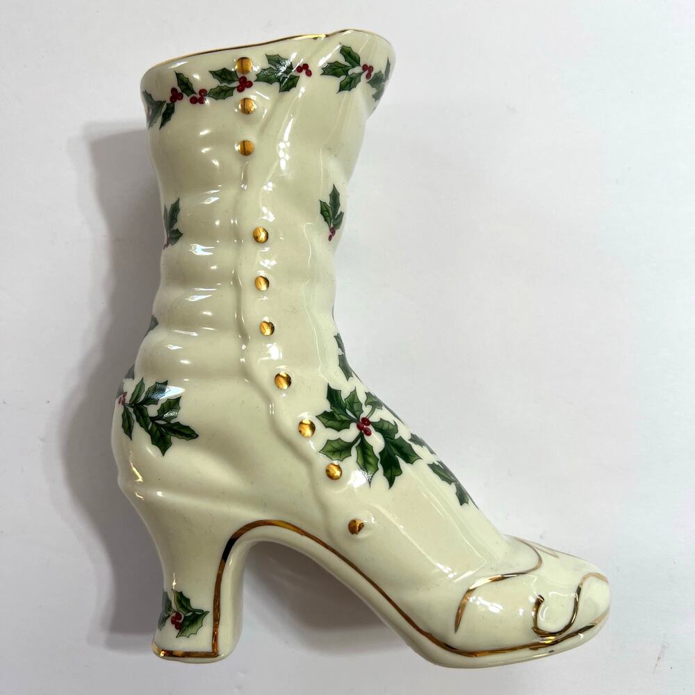 Formalities by Baum Bros Porcelain Victorian Boot Hand Painted Christmas Theme
